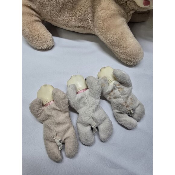 Vintage 1991 Hasbro Puppy Surprise Plush Tan mom Dog 3 puppies- *WELL USED* - Picture 5 of 16